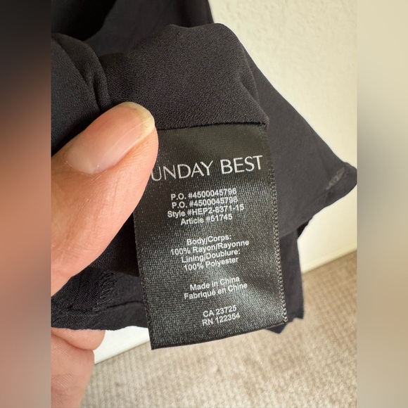 Aritzia Sunday Best little black dress size 4 Open Back V Neck - Picture 6 of 10